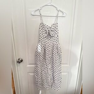Xhilaration White Dress with Black Polka Dots